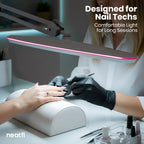 23” Wide Shade, 2200 Lumens LED Desk Lamp with Clamp – Dimmable, Eye-Caring Task Light, Pink Ring