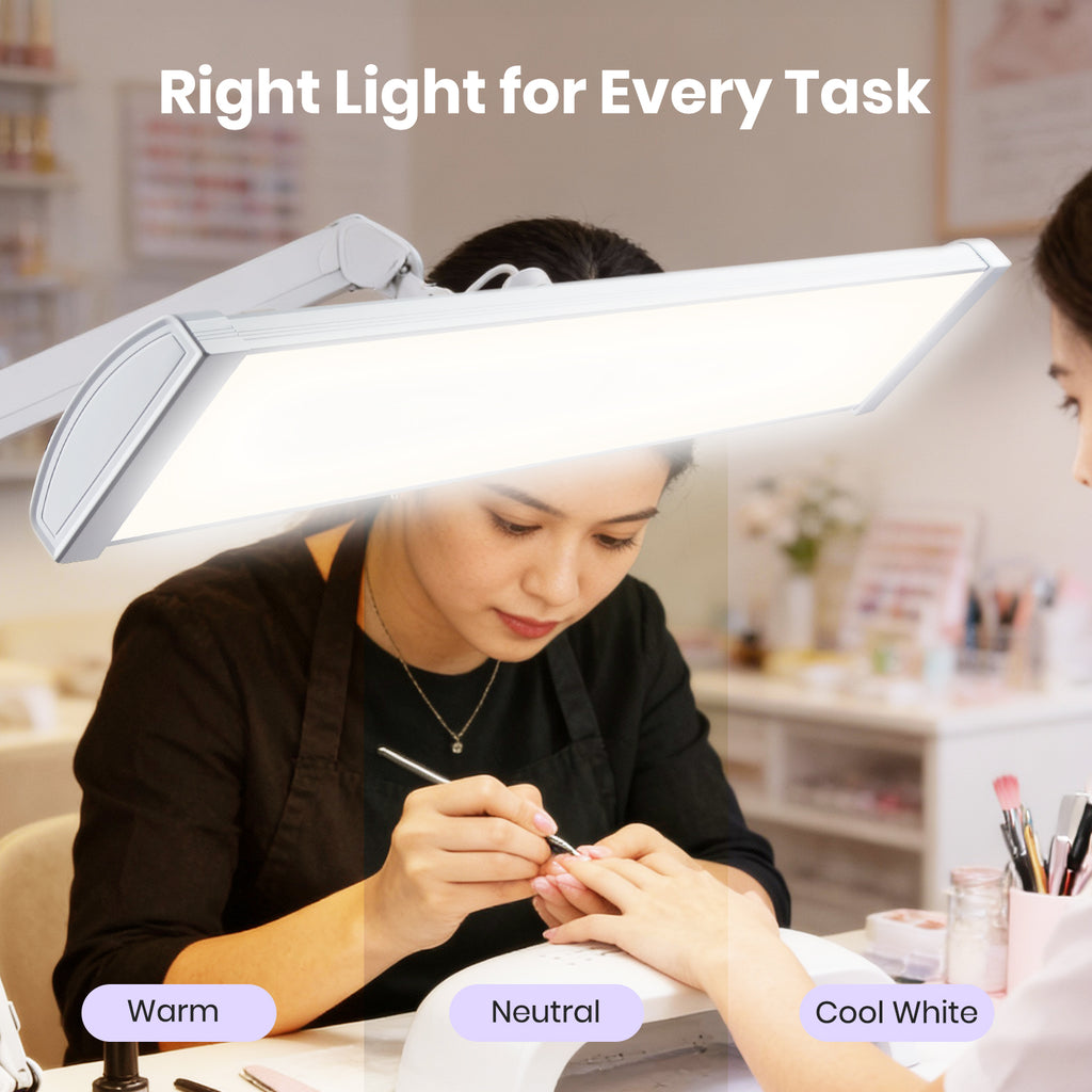 Neatfi Pro Series Ultra LED Desk Lamp – 3,500 Lumens, CRI 95, 26-Inch Wide, Adjustable CCT & Brightness Levels, White