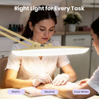 2200 Lumens LED Desk Lamp with Clamp – 20” Wide Shade, 3 Light Modes, Dimmable Task Light, Gold