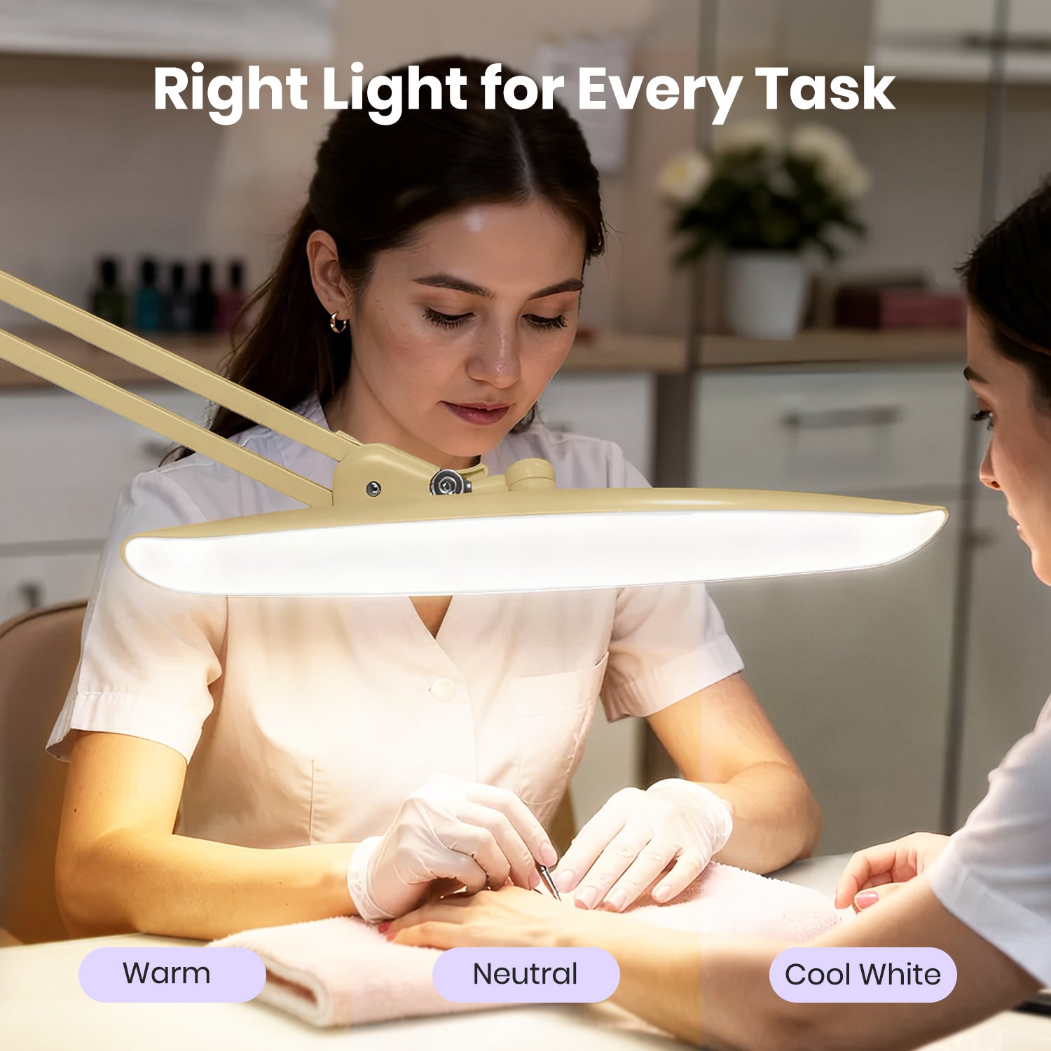 2200 Lumens LED Desk Lamp with Clamp – 20” Wide Shade, 3 Light Modes, Dimmable Task Light, Gold