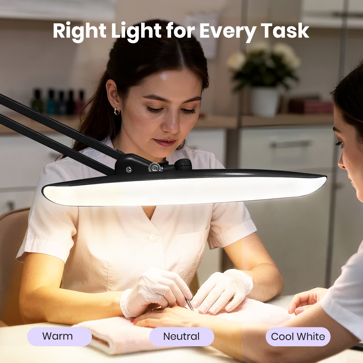 2200 Lumens LED Desk Lamp with Clamp – 20” Wide Shade, 3 Light Modes, Dimmable Task Light, Black