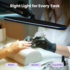 2200 Lumens LED Desk Lamp with Clamp – 23" Wide, 3 Light Modes for Workbench & Home Office, Silver