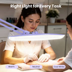 2200 Lumens LED Desk Lamp with Clamp – 20” Wide Shade, 3 Light Modes, Dimmable Task Light, Lavender