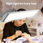 3500 Lumens LED Desk Lamp with Clamp – 26" Ultra-Wide, 3 Light Modes, Touch Control Light, Silver