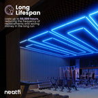 2 Rectangles LED Car Garage Light – 35,200 Lumens, Easy Installation for Shops & Gyms, Blue