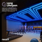 3 Rectangles LED Ceiling Light – 52,800 Lumens, Easy Installation for Shops & Salons, Blue