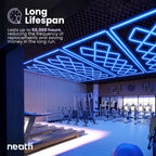 56,320 Lumens Ultra-Bright Diamond Grid LED Ceiling Light for Basements, Shops & Gyms, Blue