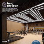 3 Rectangles LED Ceiling Light – 52,800 Lumens, Easy Installation for Shops & Salons, Cool White