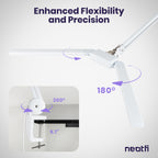 41” Wide Shade, 3000 Lumens LED Desk Lamp with Clamp – CRI 95, 3 Color Modes, Dimmable Task Light