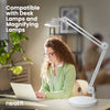 9.84" Diameter Round Weighted Base, 19.62 Pounds, Compatible with Desk Lamps and Magnifying Lamps - White