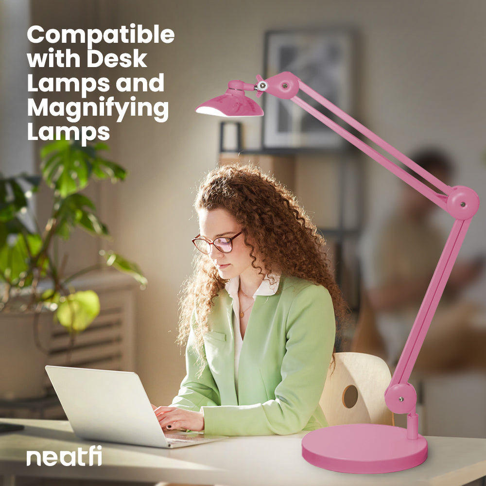 9.84" Diameter Round Weighted Base, 19.62 Pounds, Compatible with Desk Lamps and Magnifying Lamps - Pink