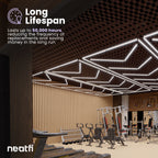 6-Arrow Ultra-Bright 35,200 Lumens LED Ceiling Light with Hanging Kit for Shops & Gyms, Cool White