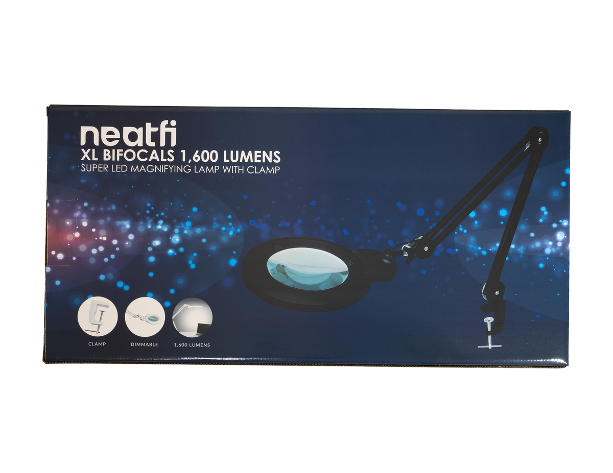 7” Wide Acrylic Lens LED Magnifying Lamp with Clamp – 1600 Lumens