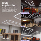 2 Rectangles LED Car Garage Light – 35,200 Lumens, Easy Installation for Shops & Gyms, Cool White