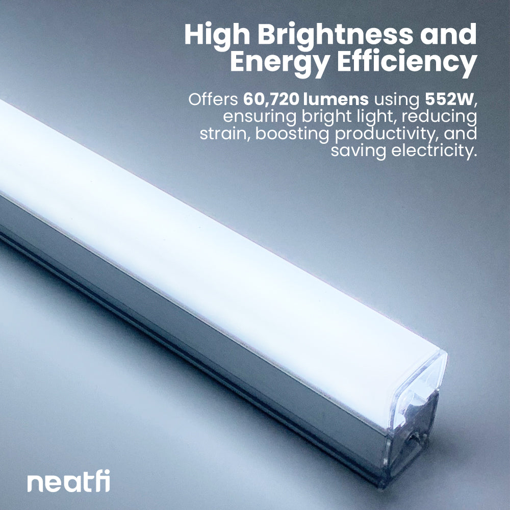 15 Hex Grids LED Ceiling Light with Hanging Kit – 69,600 Lumens for Auto Shops, Salons & Gyms, Cool White