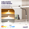 Modern Gooseneck Desk Lamp with Clamp Touch & Remote Controlled - Silver