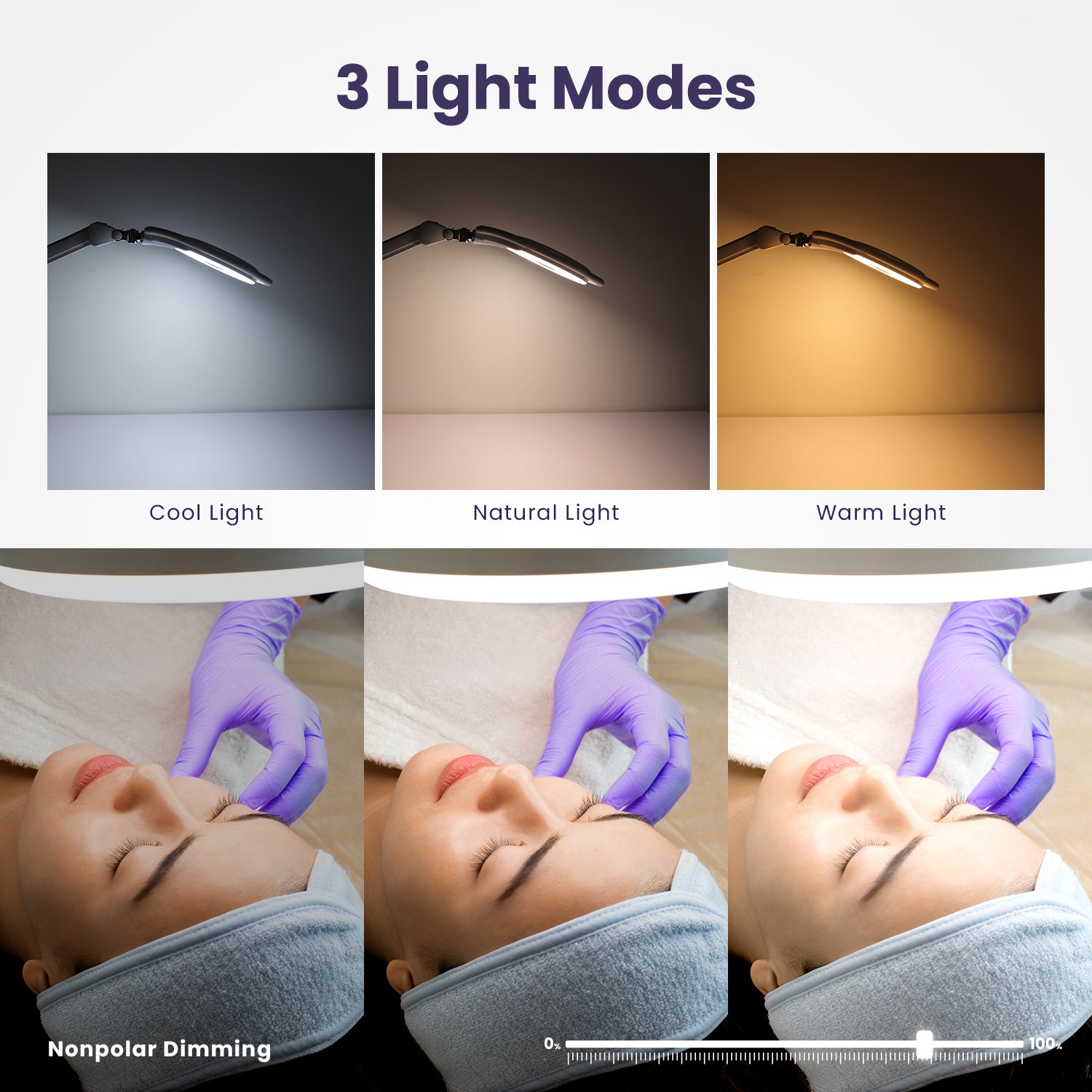 Lámpara de aumento de 5" con pinza – 8 dioptrías, 3 modos de luz, regulable para trabajos de detalle, Blanca