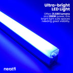 4 Panels LED Ceiling Light – 31,680 Lumens Ultra-Bright for Auto Shops, Warehouse & Gyms, Blue