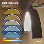 Half Moon LED Table Lamp with Base & Clamp – 2500 Lumens, 5 Light Modes for Nail Arts, White