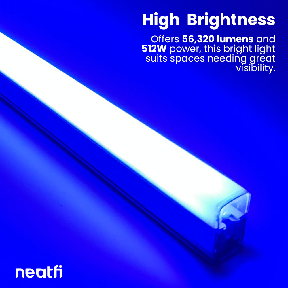 56,320 Lumens Ultra-Bright Diamond Grid LED Ceiling Light for Basements, Shops & Gyms, Blue