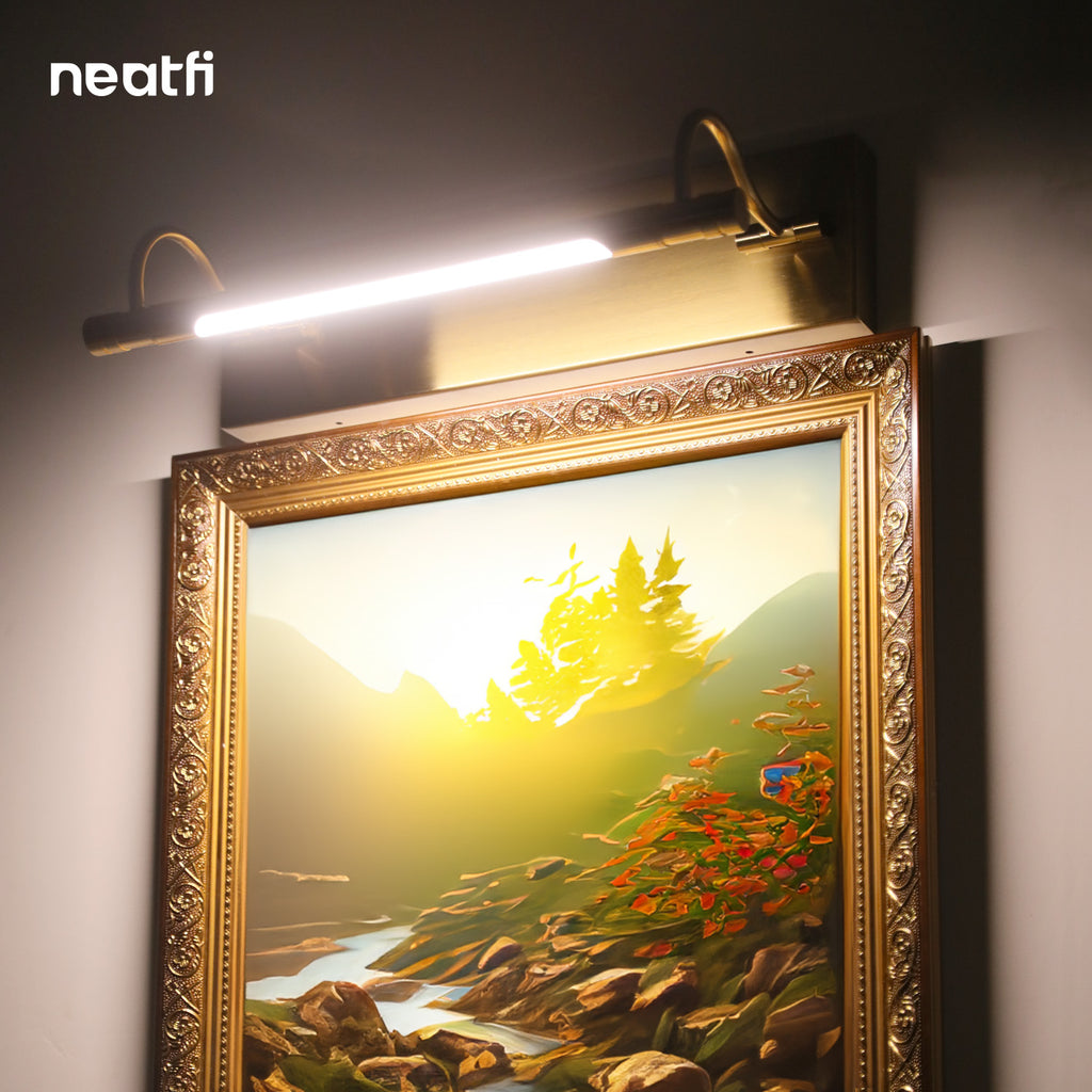 18" Modern Metal LED Art and Picture Lamp - Gold