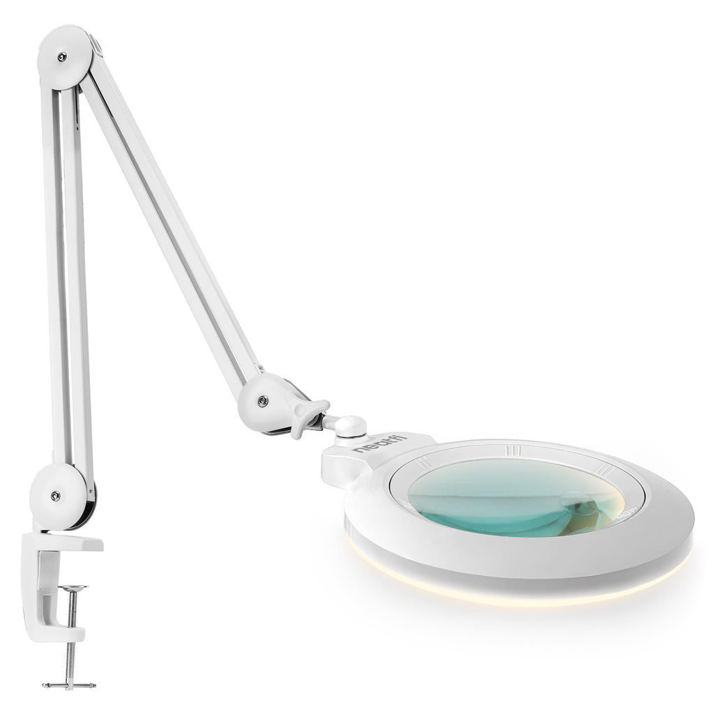 Pro Series XL Bifocal LED Magnifying Lamp – 5D/20D, CRI 95, Adjustable CCT, 7″ Acrylic Lens, White