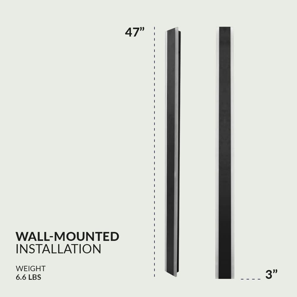 47" LED Outdoor Wall Light, 22W, 3000K, Rotatable Sconce, Black