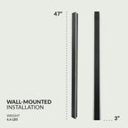 47" LED Outdoor Wall Light, 22W, 3000K, Rotatable Sconce, Black