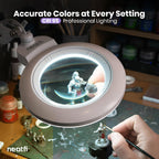 Pro Series XL Bifocal LED Magnifying Lamp – 5D/20D, CRI 95, Adjustable CCT, 7″ Acrylic Lens, White