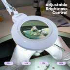 Pro Series XL Bifocal LED Magnifying Lamp – 5D/20D, CRI 95, Adjustable CCT, 7″ Acrylic Lens, White