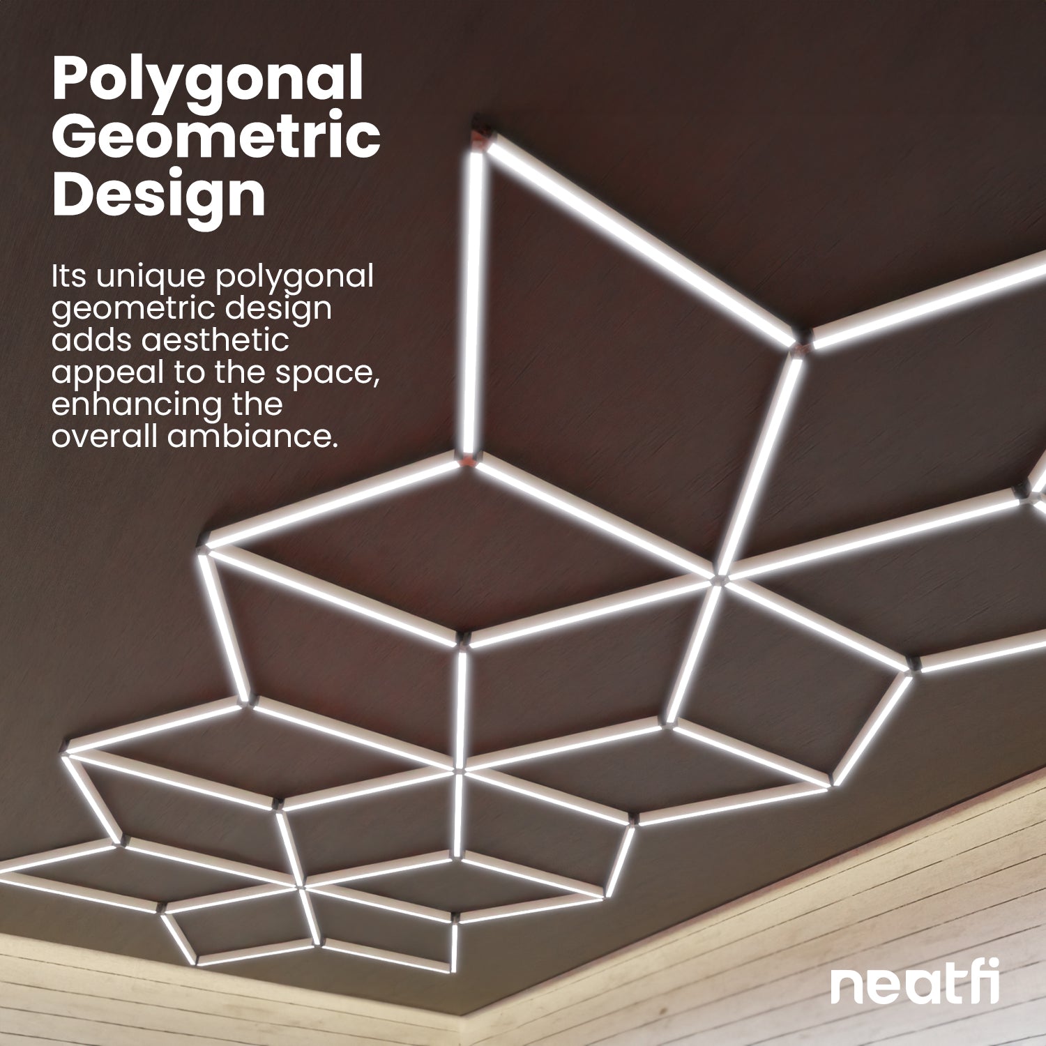 Snowflake Pattern 36,120 lumens LED Ceiling Light for Auto Shops, Salons & Gyms, Cool White