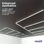 4 Panels LED Ceiling Light – 31,680 Lumens Ultra-Bright for Auto Shops, Warehouse & Gyms, Cool White