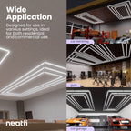 3 Rectangles LED Ceiling Light – 52,800 Lumens, Easy Installation for Shops & Salons, Cool White