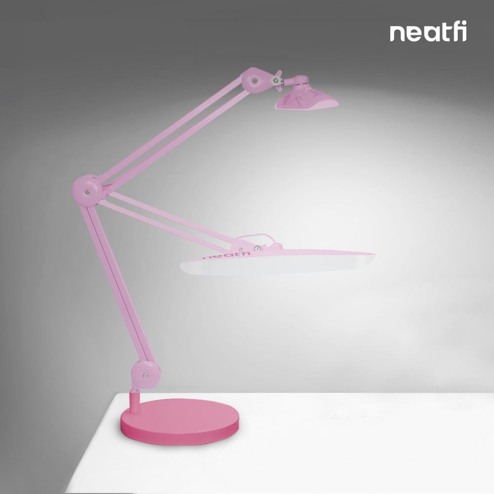Base redonda con peso de 25 cm – Base de repuesto resistente para lámparas de escritorio y lupas, rosa