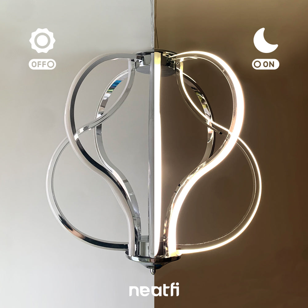 Modern Spiral Pendant LED Light Chandelier - Silver