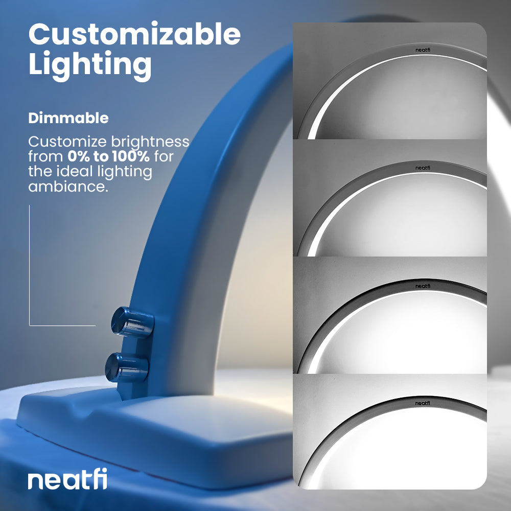 LED Half Moon Light – 1600 Lumens, 3 Color Modes, Dimmable Task Light for Nail Techs & Estheticians