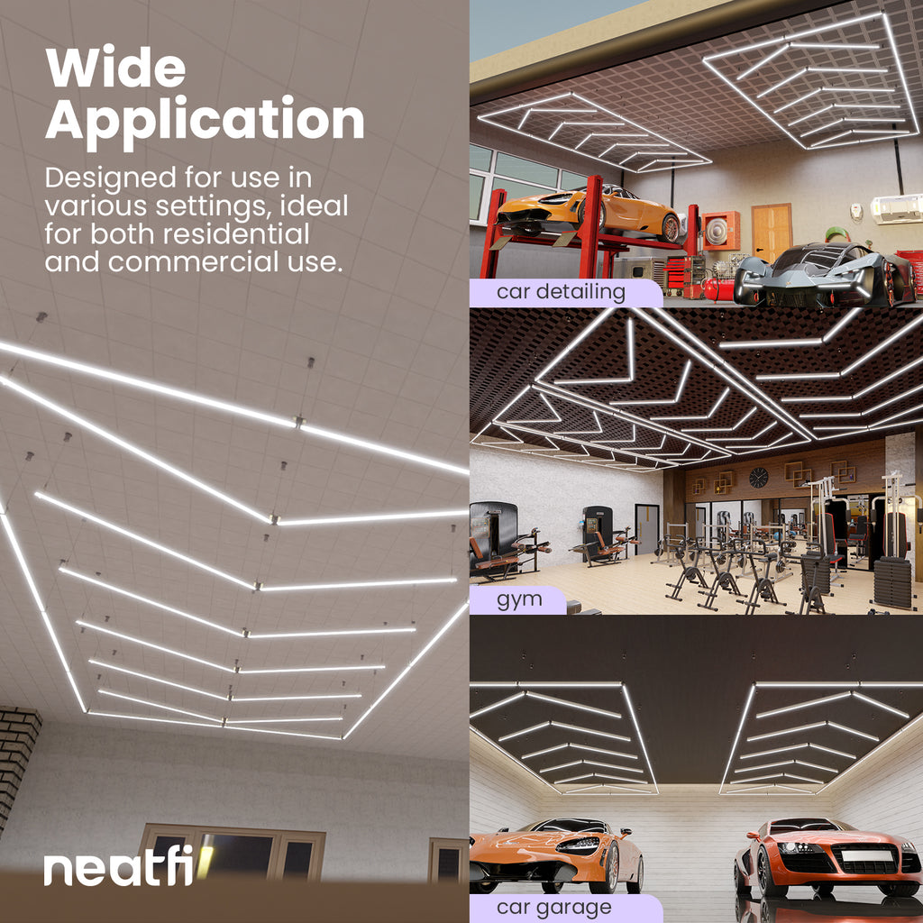 6-Arrow Ultra-Bright 35,200 Lumens LED Ceiling Light with Hanging Kit for Shops & Gyms, Cool White