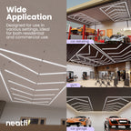 6-Arrow Ultra-Bright 35,200 Lumens LED Ceiling Light with Hanging Kit for Shops & Gyms, Cool White