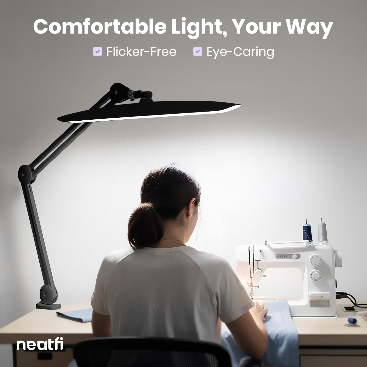 mylifekページ 20” Wide Head LED Desk Lamp with Clamp – 2200 Lumens Task Light