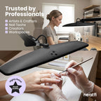 1600 Lumens LED Desk Lamp with Clamp – 22" Wide Shade, Adjustable & Non-polar Dimming Light, Black