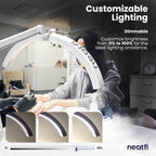 Half Moon LED Table Lamp with Clamp – 2500 Lumens, 5 Light Modes for Nail Arts & Facials, White