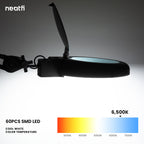 LED Magnifying Lamp with Clamp, 5 Diopter,  Desk Lamp Magnifier Light for Crafts, Painting & Hobbies - Black