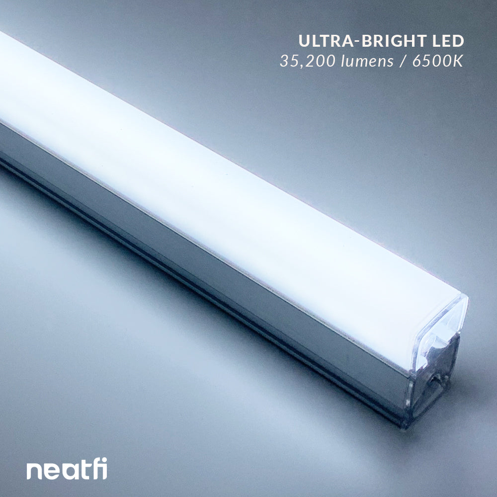 2 Rectangles LED Car Garage Light – 35,200 Lumens, Easy Installation for Shops & Gyms, Cool White