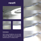 7" Wide Bifocal Lens – 3 Light Modes, 1600 Lumens LED Magnifier Lamp for Detail Works, White