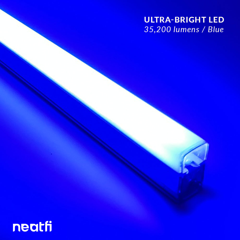 2 Rectangles LED Car Garage Light – 35,200 Lumens, Easy Installation for Shops & Gyms, Blue