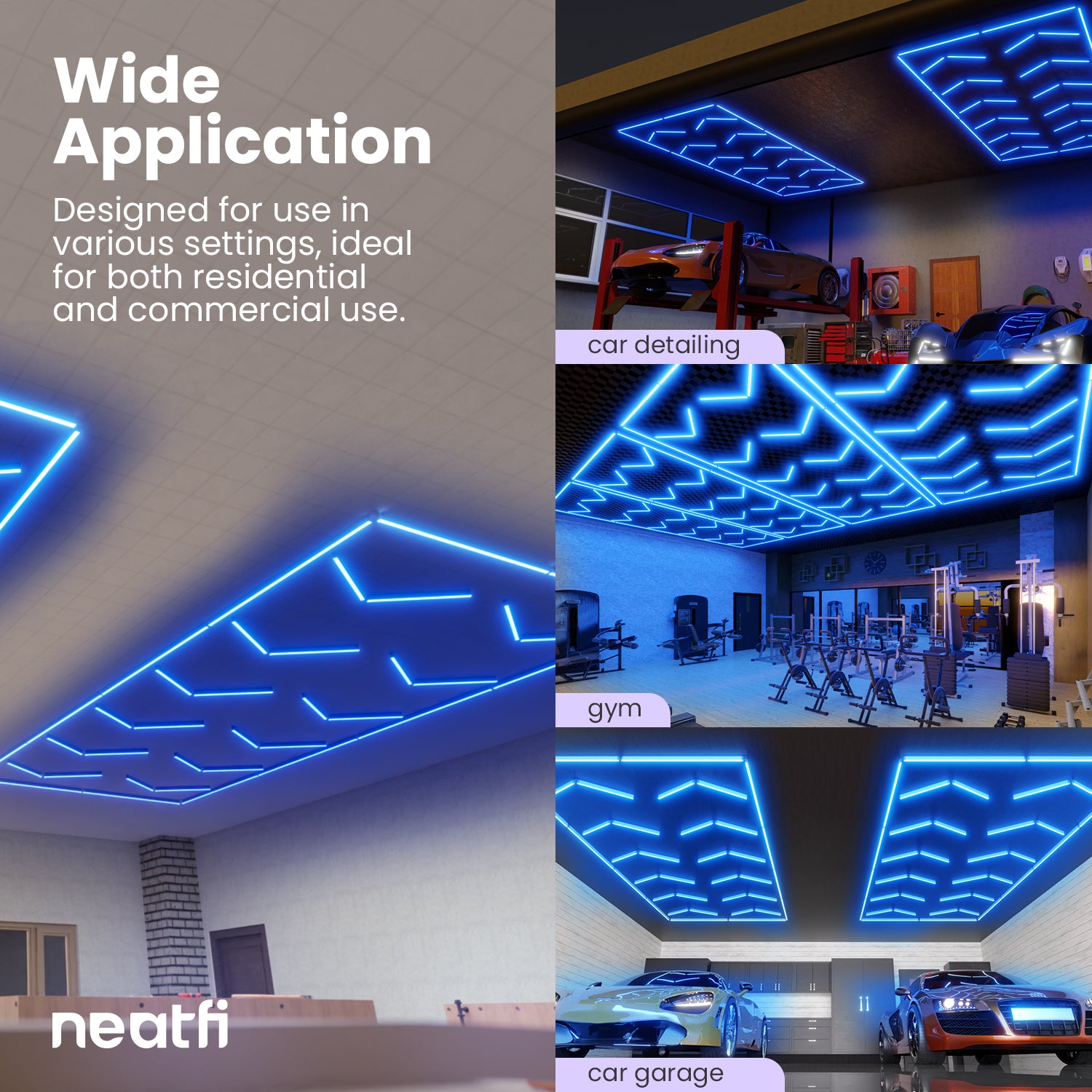 12-Arrow Shape Ultra-Bright LED Ceiling Light - 42,2400 Lumens for Warehouses & Gyms