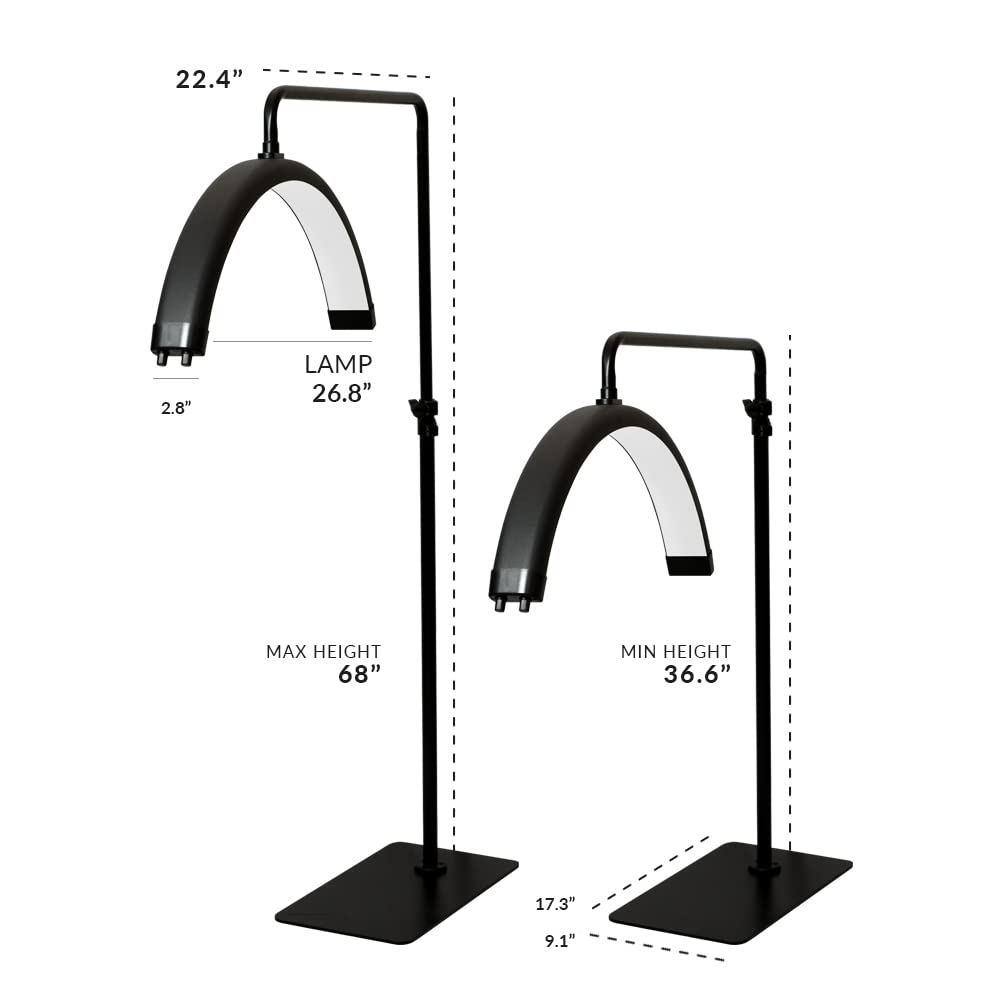 Lámpara LED de escritorio de 44" de ancho con abrazadera – 3000 lúmenes, 3 modos de color, CRI 95, luz de trabajo regulable, negra