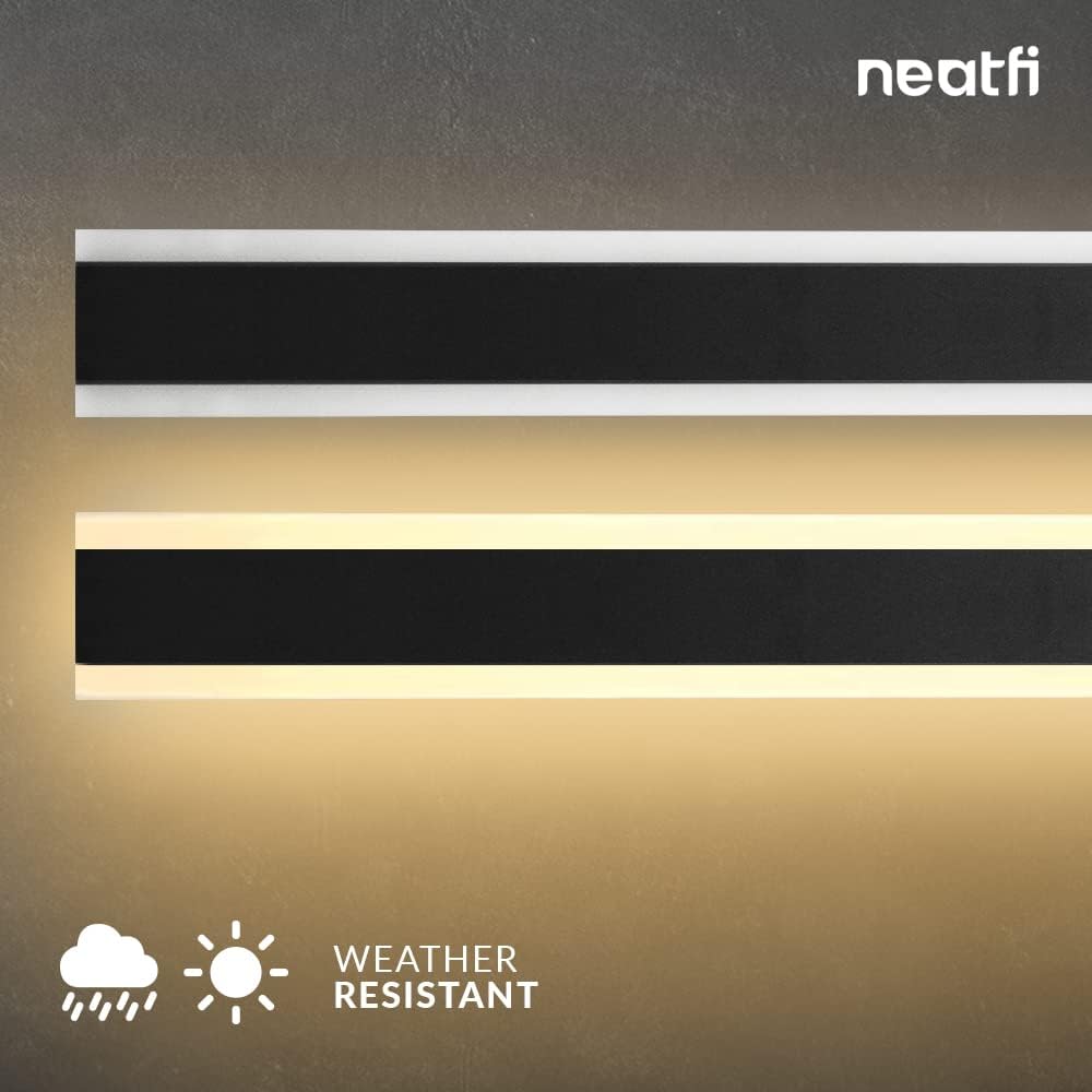 47" LED Outdoor Wall Light, 22W, 3000K, Rotatable Sconce, Black