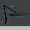 22" Wide Shade XL 2,500 Lumens LED Desk Lamp with Clamp with 3 Light Modes, Dimmable Computer Light, Adjustable Desk Light for Home, Office, Crafts, Nails & Hobbies - Black