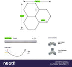 3 Hexagon 9,000 Lumens LED Ceiling Light – IP54 Rated Shop Lighting for Car Detailing, Cool White